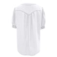 thumbnail image 6 of Womens Plus Size Shirts Oversized Tshirts for Women Casual Denim V Neck Short Sleeve Button Down Shirt Plus Size Tops White L, 6 of 6