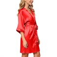 thumbnail image 6 of JOANKDMI Kids Silky Satin Robes for Girls Kimono Bathrobe Sleepwear Comfy Spa Robe with Sash Tie Casual Loungewear Nightwear for Getting Ready Bridal Party Slumber Party, 6 of 8