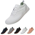 thumbnail image 3 of XIMIN Men's Women's Wide Minimalist Toe Box Cross Trainer Walking Shoes Zero Drop Sole Barefoot Sneakers Casual Running Hiking Sneakers (10, White), 3 of 4