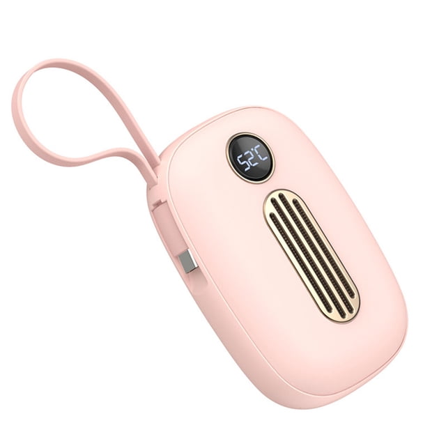 Methold Calentador de manos de bolsillo de 10000 mAh, dispositivo de calefacción recargable por USB, Banco de energía eléctrica, calentador Baterías de general Rosado