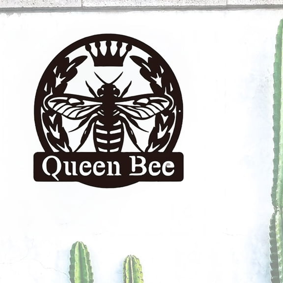 12 Inch Diameter Metal Queen Bee Wall Decor Home/Yard Improvement Iron Artwork Wall Decoration