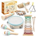 thumbnail image 1 of Juego de instrumentos musicales de madera Montessori Toys LeeQee de 1 a 3 años, 1 of 7