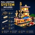 thumbnail image 2 of Music Store & Car Wash Street View Modular City Building Block Set, 2,168 Pieces with Light Kit Toys & Bricks, 2 of 8