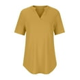 thumbnail image 4 of Patlollav Womens Plus Size Women Loose Short Sleeve V-Neck Solid Casual Blouse T-Shirt Tunic Tops, 4 of 6