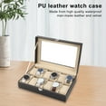 thumbnail image 4 of Xinwanna Watch Case, 3 Slots PU Leather Watch Travel Case with Removable Cushion, Jewelry Storage Case Organizer Portable Watch Box with Glass Cover Bracelet Holder, 4 of 13