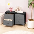 thumbnail image 3 of Nightstand, Bedside Table with 2 Storage Drawers, Wooden Top Fabric Cabinet Kids Mini Dresser for Bedroom, Closet, Entryway, College Dorm, Gray, 3 of 7