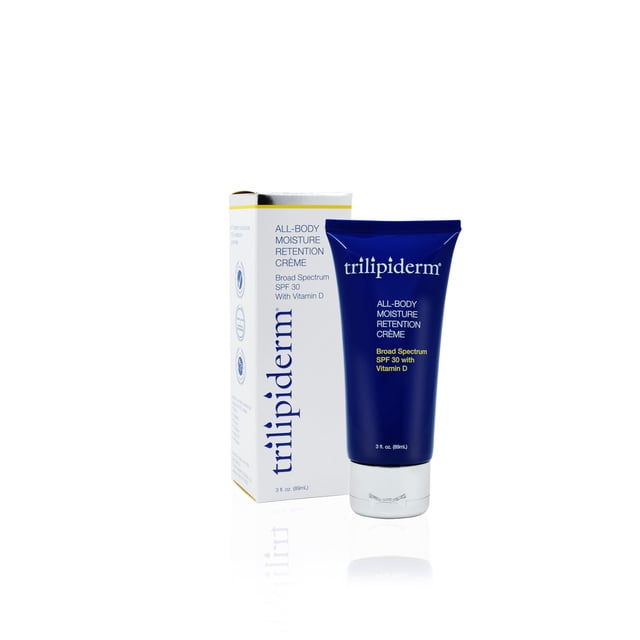 Trilipiderm Crema de retención de humedad para todo el cuerpo con SPF 30 vitamina D - Protector solar de tamaño de viaje de 3 oz
