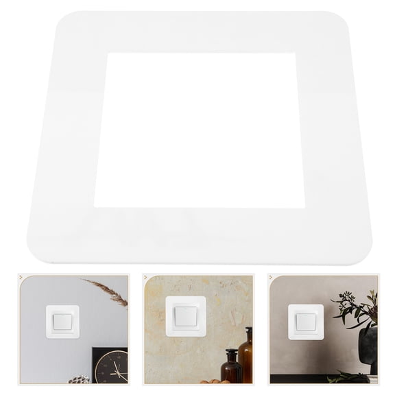 Amosfun White Acrylic Single Gang Light Switch Cover Plate Durable Screwless Wall Plate