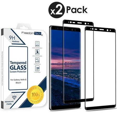 Galaxy Note 8 Screen Protector Tempered Glass, FREEDOMTECH 3D Curved Full Screen Coverage For Samsung Galaxy Note 8 Tempered Glass Screen Protector (6.3