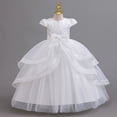 thumbnail image 2 of XEGLSBU Girls Dresses Size 7 Fall Girls Formal Dress with Skirt and Detachable Train for Girl Pageant Party Wedding Recital 2-White Size 4-5 Years, 2 of 6