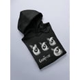 thumbnail image 3 of Grumpy Cat Faces Hoodie Women -T-Line Designs, Female Small, 3 of 4