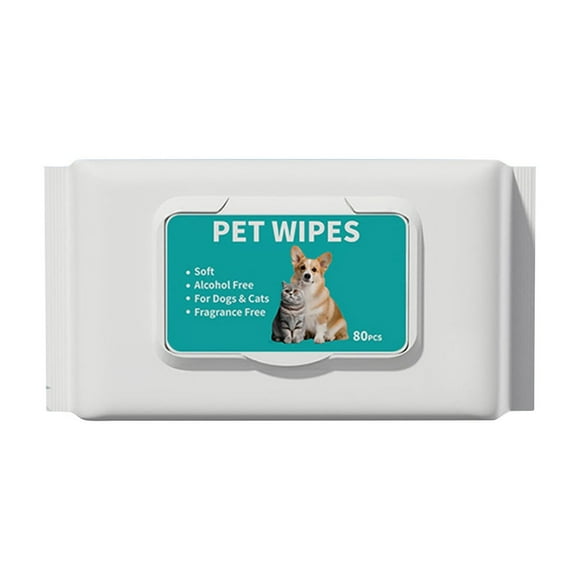 NAOJIE Lingettes Désodorisantes de Nettoyage 80 Pcs pour Chiens et Chats, Lingettes Hypoallergéniques pour Pattes et Fesses, Visage, Corps (A), Nettoyant pour Pattes pour Chiens, Lingettes pour Pattes et Fesses pour Chiens, Lingettes pour Chats