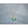 thumbnail image 4 of Turquoise Necklace, December Birthstone Necklace, Bridesmaid Necklace, Turquoise Birthstone Necklace, Custom Initial Necklace, Gift for Her - 16" Gold Plated - Leaf Initial J, 4 of 5