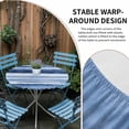 thumbnail image 5 of Blue Stripes Fitted Tablecloth with Elastic Edged, Round Table Cloth for Dining Table, Watercolor Retro Ombre Abstract Tie Dye Art Waterproof Oil Proof Table Cover for Indoor Outdoor 45"-54", 5 of 8