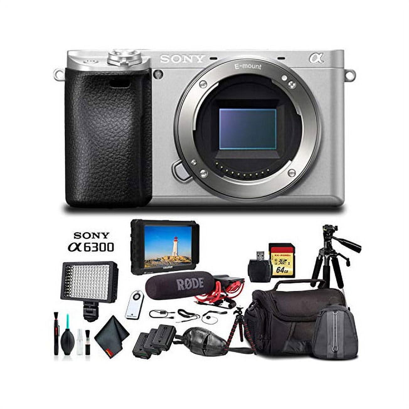 Sony Alpha a6300 Mirrorless Camera Silver ILCE-6300/S +Soft Bag