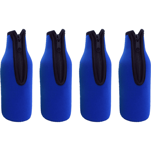 Beer Bottle Insulator Sleeve Zip up Bottle Jackets. Keep Beer Cold and Hands Warm. Enclosed bottom