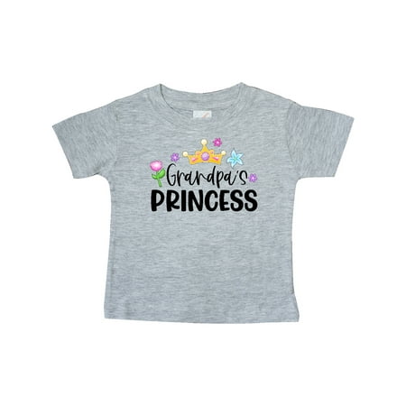 

Inktastic Grandpa s Princess Crown and Flowers Gift Baby Girl T-Shirt