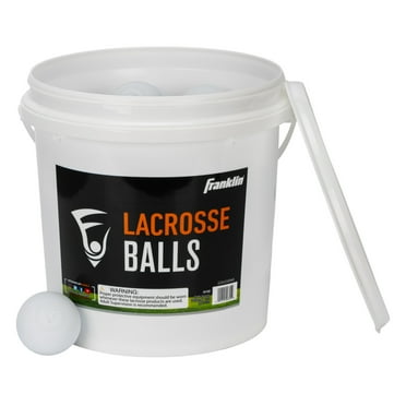 Franklin Sports Lacrosse Balls Bucket - Bulk Pack of (40) Official Size White Lax Balls for Practice   Training - 40 Ball Bucket Pack - Multi-Use Lacrosse, Massage Therapy   Yoga Balls for Athletes