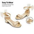 thumbnail image 3 of DREAM PAIRS Girls Sandals Low Heel Dress Pump Ankle Strap Interchangeable Bow Flower Wedding Party Shoes for Little Kid/Big Kid, 3 of 6