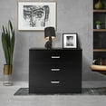 thumbnail image 4 of Dressers for Bedroom, Heavy Duty 3-Drawer Wood Chest of Drawers, Modern Storage Bedroom Chest for Kids Room, Black Vertical Storage Cabinet for Bathroom, Closet, Entryway, Hallway, Nursery, L2025, 4 of 8