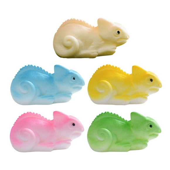 5 minifiguras de lagarto de resina para decoración de jardines de hadas, accesorios de micropaisaje, decoración de terrarios, lindas figuras de animales diminutos para manualidades