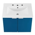 thumbnail image 3 of Pemberly Row Modern Wood Wall-Mount Bathroom Vanity in Navy/White, 3 of 11
