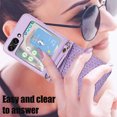 thumbnail image 6 of ELEHOLD Case for Samsung Galaxy Z Flip 6, Shockproof Faux Leather Wallet Phone Case with Shoulder Strap,Purple, 6 of 8