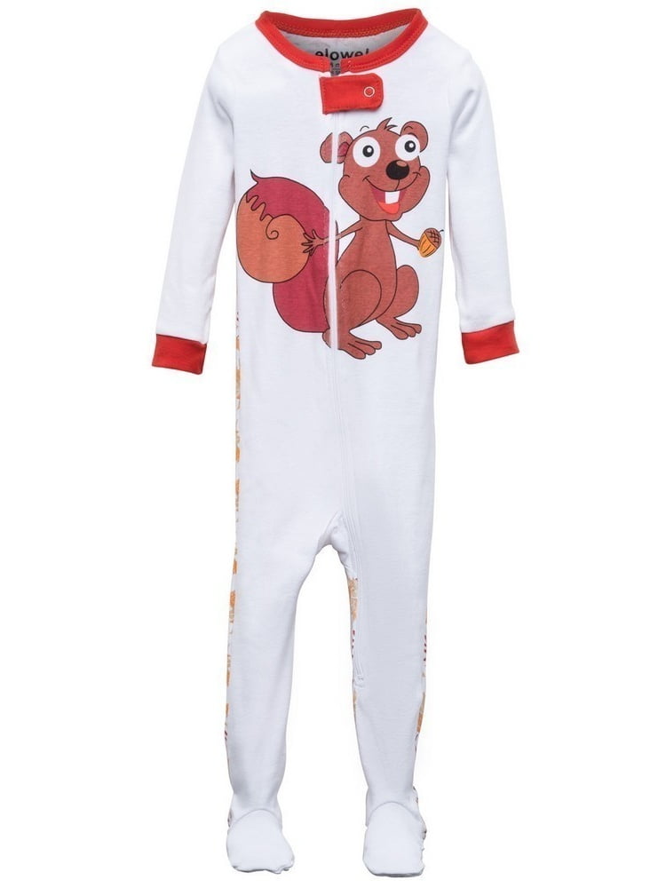 Elowel Baby Girls Footed Reindeer Pajama Sleeper Fleece Size 6M-5Years 