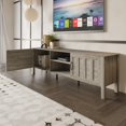 thumbnail image 2 of Home Design Opelika 71" TV Stand with Spacious Storage and Open Shelves, Modern Vintage Design for Living Room, Easy Assembly, Antique Gray, 2 of 9