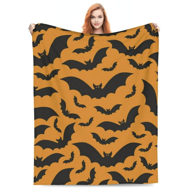 Halloween Decor Blanket Bat Party Lightweight Soft Home And Decoration Throw Blankets for Picnic Kids Room Dorm