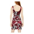 thumbnail image 2 of BCX Womens Burgundy Floral Sleeveless V Neck Short Cocktail Sheath Dress Juniors 5, 2 of 4