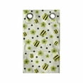 thumbnail image 1 of Flowers Insects Hanging Pocket Organizer, Repeating Pattern of Happy Bees and Flower Motifs, Printed Polyester Storage Bag with Pockets, 9" x 16", Apple Green Yellow, 1 of 2