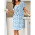 thumbnail image 3 of Avidlove Nightgowns for Women Short Sleeve House Dress with Pockets Pleated Nightdress Soft Sleepwear S-XXXL, 3 of 7