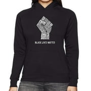 LA Pop Art Women's Word Art Hooded Sweatshirt -Black Lives Matter
