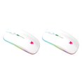 thumbnail image 2 of Methold Ratón inalámbrico de 2,4 GHz, recargable, ajustable, 800/1200/1600/2400 DPI, ratón para juegos de ordenador, portátil, de oficina para blanco 2piezas, 2 of 6