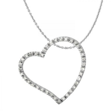Foreli 0.19CTW Diamond 10k White Gold Necklace