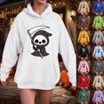 thumbnail image 2 of Godom Women's Trendy Halloween Hoodies Long Sleeve Fall Sweatshirt Cute Pattern Crewneck Oversize Hooded, 2 of 6