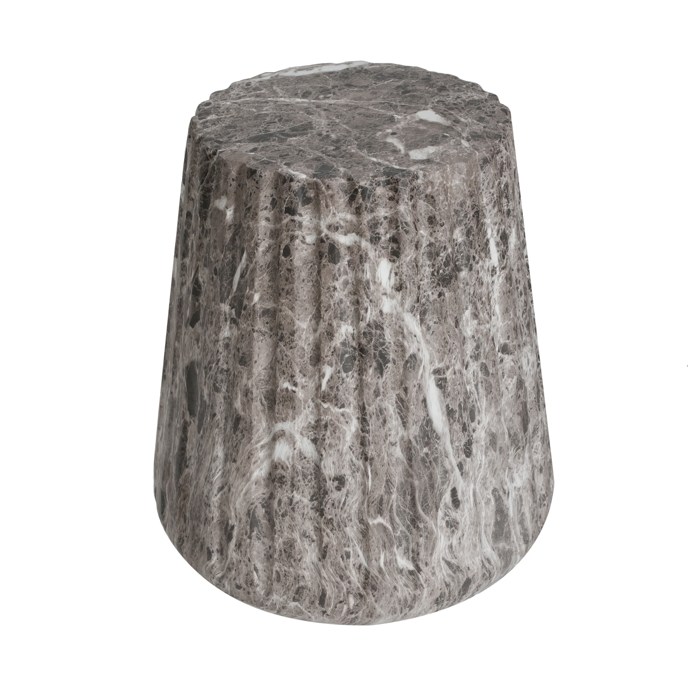 Christopher Knight Home Cylindrical Side Table, Lightweight Concrete Round End Table for Indoor & Outdoor Use, Brown