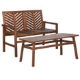 thumbnail image 1 of Walker Edison 2 Pièces Chevron Patio Conversation Ensemble en Brun Foncé, 1 of 2