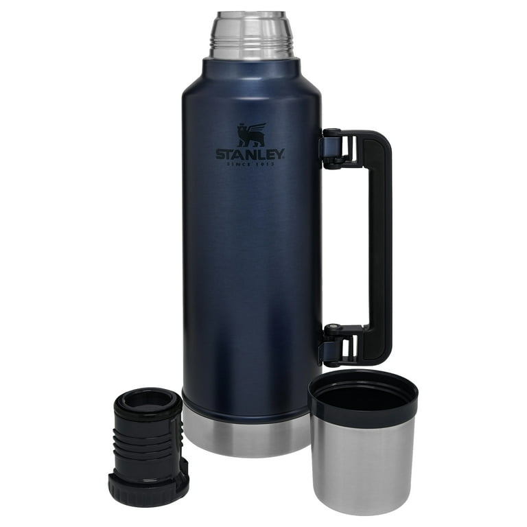 Stanley Classic 2 Qt Blue And Silver Solid Print Vacuum Insulated Stainless  Steel Water Bottle With Wide Mouth And Screw Cap - Walmart.Com