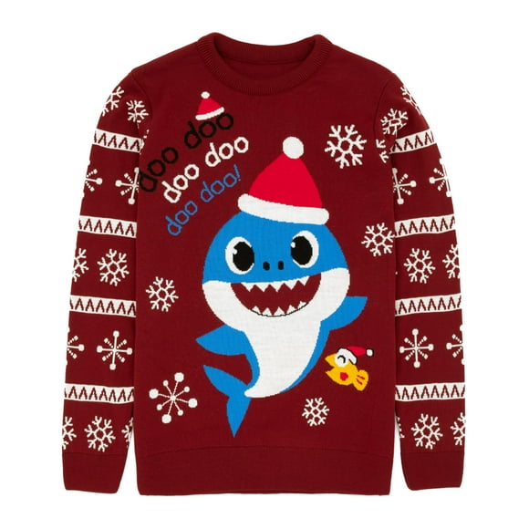 Baby Shark Pull de Noël Rouge pour Hommes