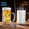 thumbnail image 3 of Frozen Beer Cup 2-Piece, 20 oz Classic Transparent Glass With Handle, Suitable For Home, Bar And Other Places, Used for Beverages, Coffee, Tea, Gifts For Men, Dad Or Husband, 3 of 3