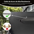 thumbnail image 3 of Tendedero plegable retráctil de pared con cable de acero reforzado con metal para ropa y mantas pesadas patio balcón terraza exterior negro 8 líneas, 3 of 7