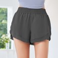 thumbnail image 5 of ClodeEU Women's High Waisted Athletic Shorts, Quick Dry Loose Fit Running Shorts with Liner, Elastic Waist Workout Shorts Gray,Women's Plus XL, 5 of 7