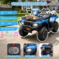 thumbnail image 3 of 24V Kids Ride On ATV Toy, Electric 4 Wheeler Ride on Car for Toddlers Ages 2-4, Dual 55W Motors, 3.11 MPH Max Speed, Bluetooth Music, LED Lights, Spring Suspension, Storage Racks, Blu, 3 of 8