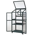 thumbnail image 2 of Large Wooden Greenhouse with Wheels & Adjustable Shelves - Portable Cold Frame for Balcony, Patio, Indoor/Outdoor Gardening, 2 of 18