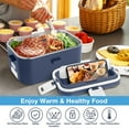thumbnail image 4 of Livhil Electric Lunch Box Food Heater, Portable Food Warmer, Heated Lunch Box, Lunch Warmer for Adults, 60W 1.8L 12V-24V 110V (White+Royal Blue), 4 of 8