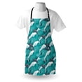 thumbnail image 4 of Sea Animals Apron, Wavy Ocean with Dolphins Windy Surfing Doodle Style Art Print, Unisex Kitchen Bib with Adjustable Neck for Cooking Gardening, Adult Size, Charcoal Grey Teal White, by Ambesonne, 4 of 4