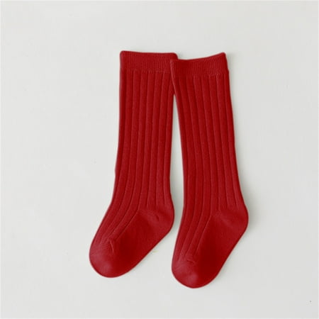 

BTJX Baby Infants Toddlers Girls MIddle Socks 1 Pack Bow Ribbed Long Stockings Ruffled Socks School Leggings