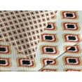 thumbnail image 4 of Ambesonne Ikat Quilted Bedspread Set 3 Pcs, Peacock Tail Oval Pattern, King Size, Cream Vermilion Black, 4 of 5